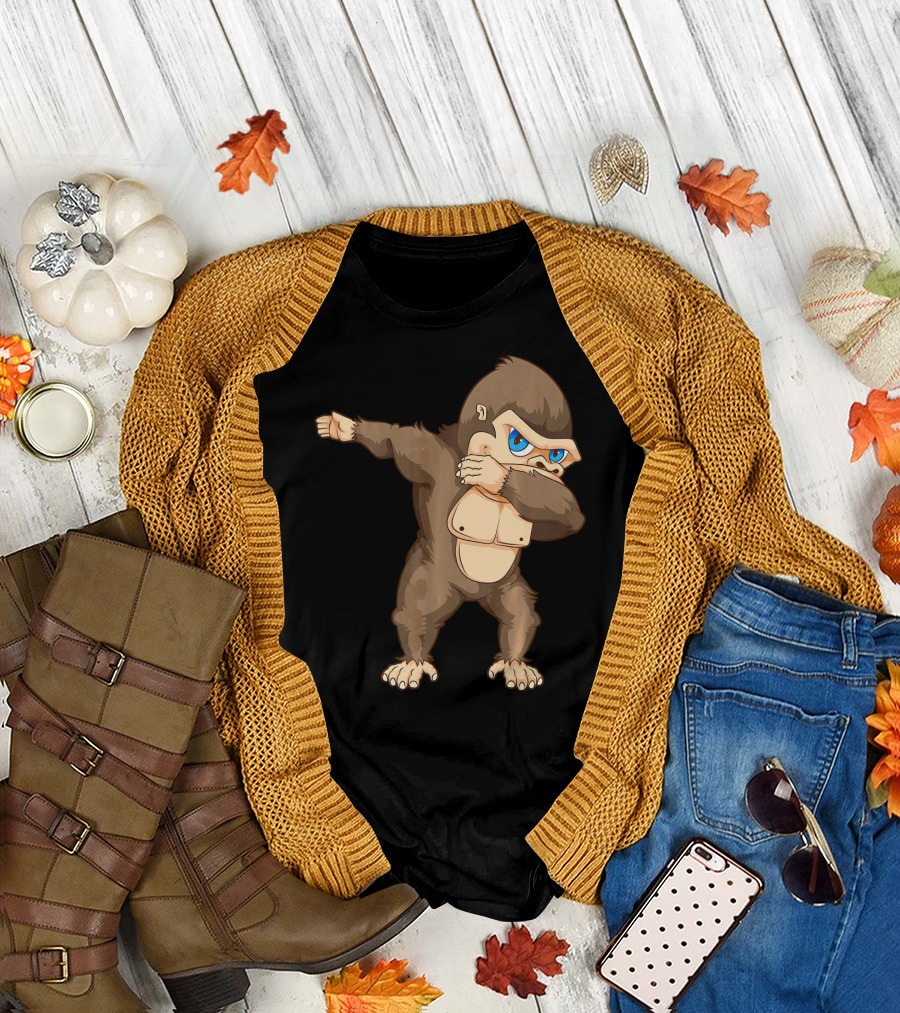 Cute Dabbing Gorilla Funny Animal Orangutang T-Shirt