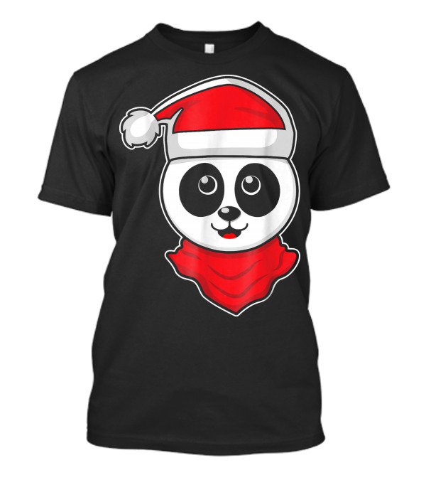 Christmas Panda Santa Hat Holiday Vacation T-Shirt
