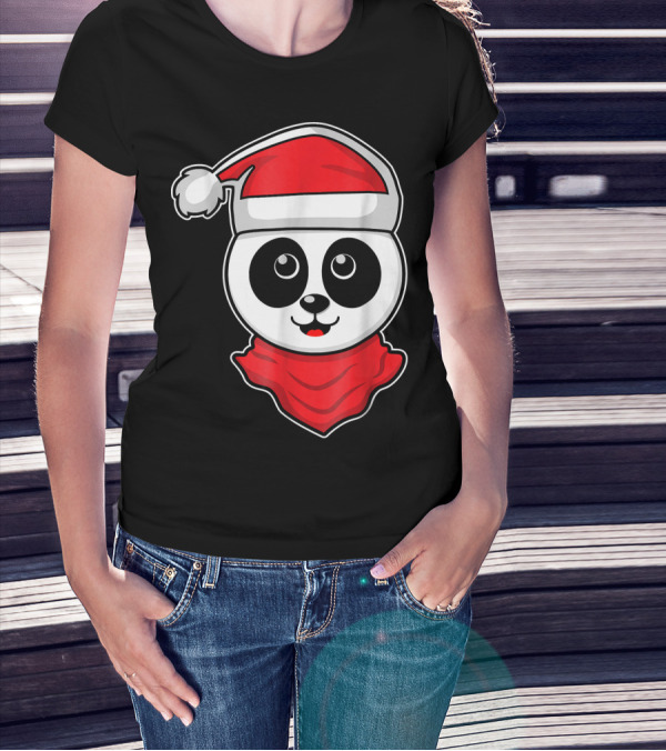 Christmas Panda Santa Hat Holiday Vacation T-Shirt