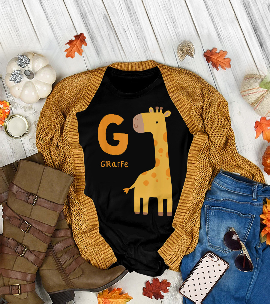G Alphabet Animals Giraffe T-Shirt