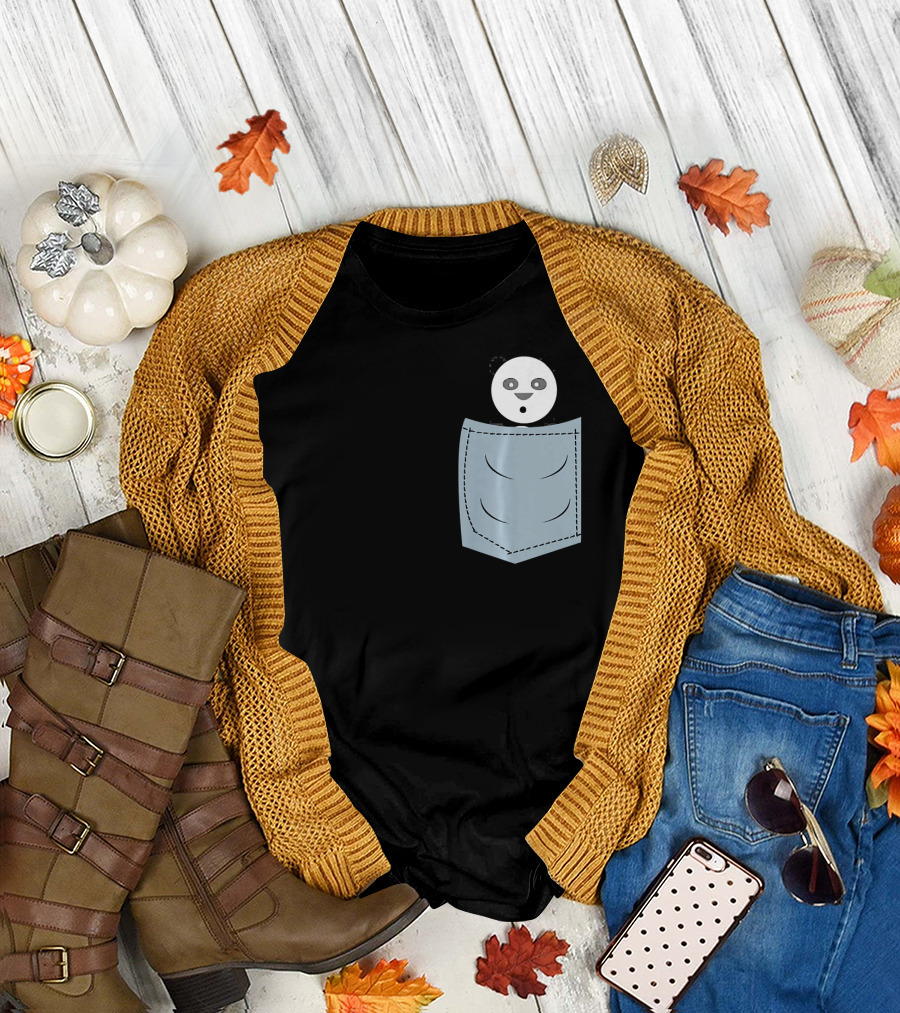 Cool Panda In A Pocket Panda Animal In Pocket T-Shirt