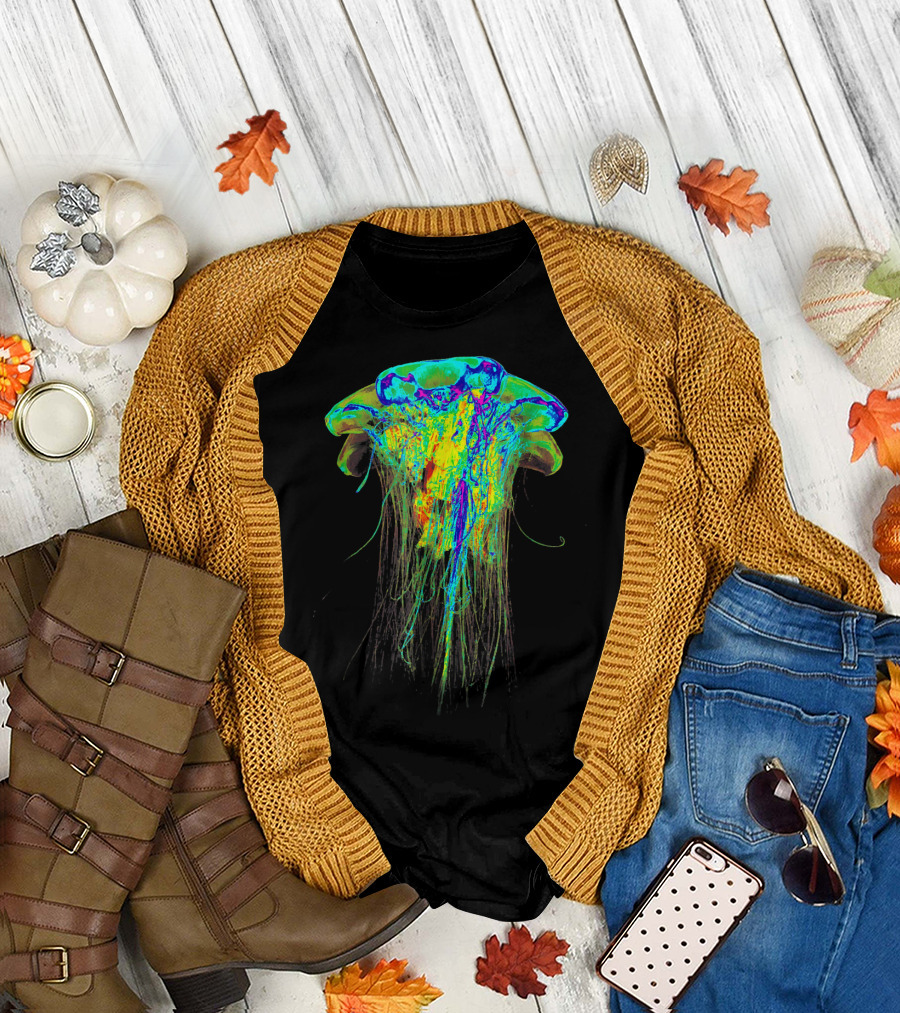 EDM Rave Festival Trippy Atomic Colorful Psychedelic Jellyfish T-Shirt