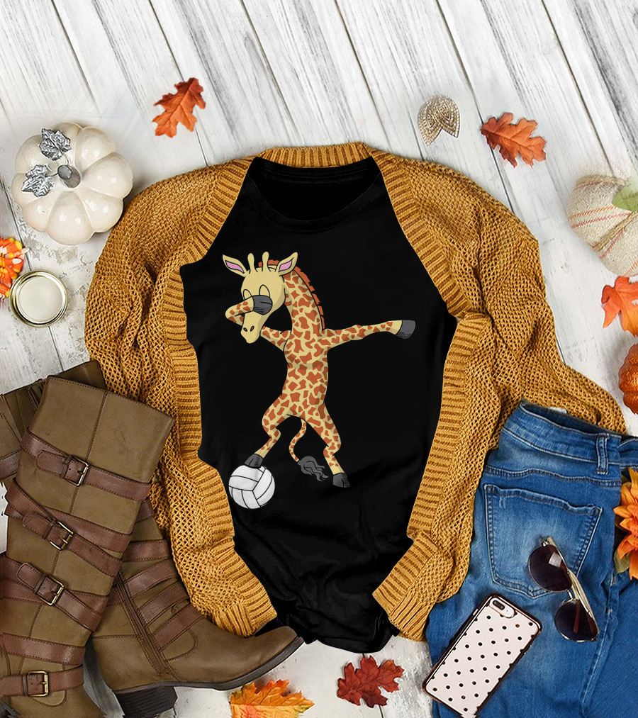 Dabbing Giraffe Volleyball Player T-Shirt