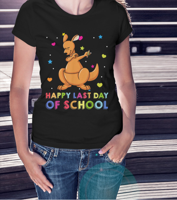 Happy Last Day Of School Dabbing Kangaroo T-Shirt