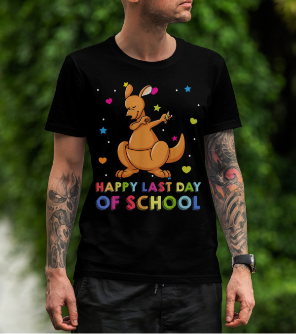 Happy Last Day Of School Dabbing Kangaroo T-Shirt