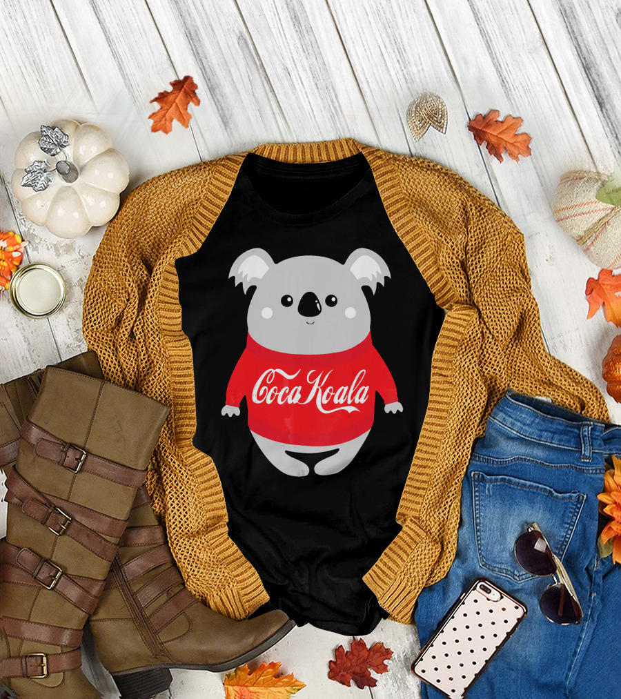 Coca Koala Parody Koala Bear in Red Retro Font T-Shirt