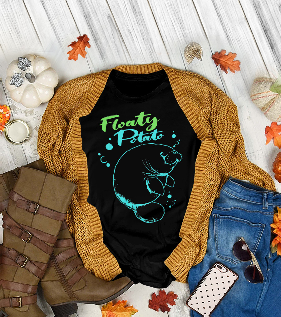 Floaty Potato Manatee with Bubbles T-Shirt