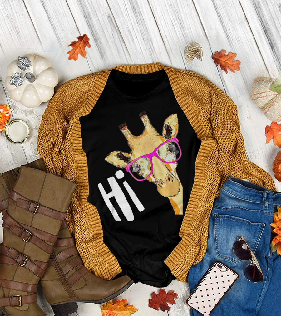 Giraffe with Sunglasses Hi T-Shirt