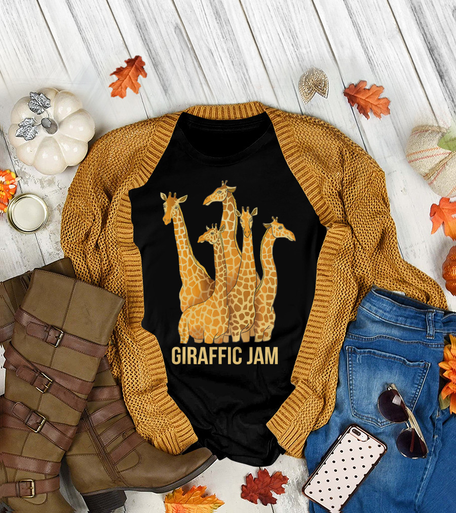 Giraffic Jam Funny Giraffe Traffic Driver T-Shirt