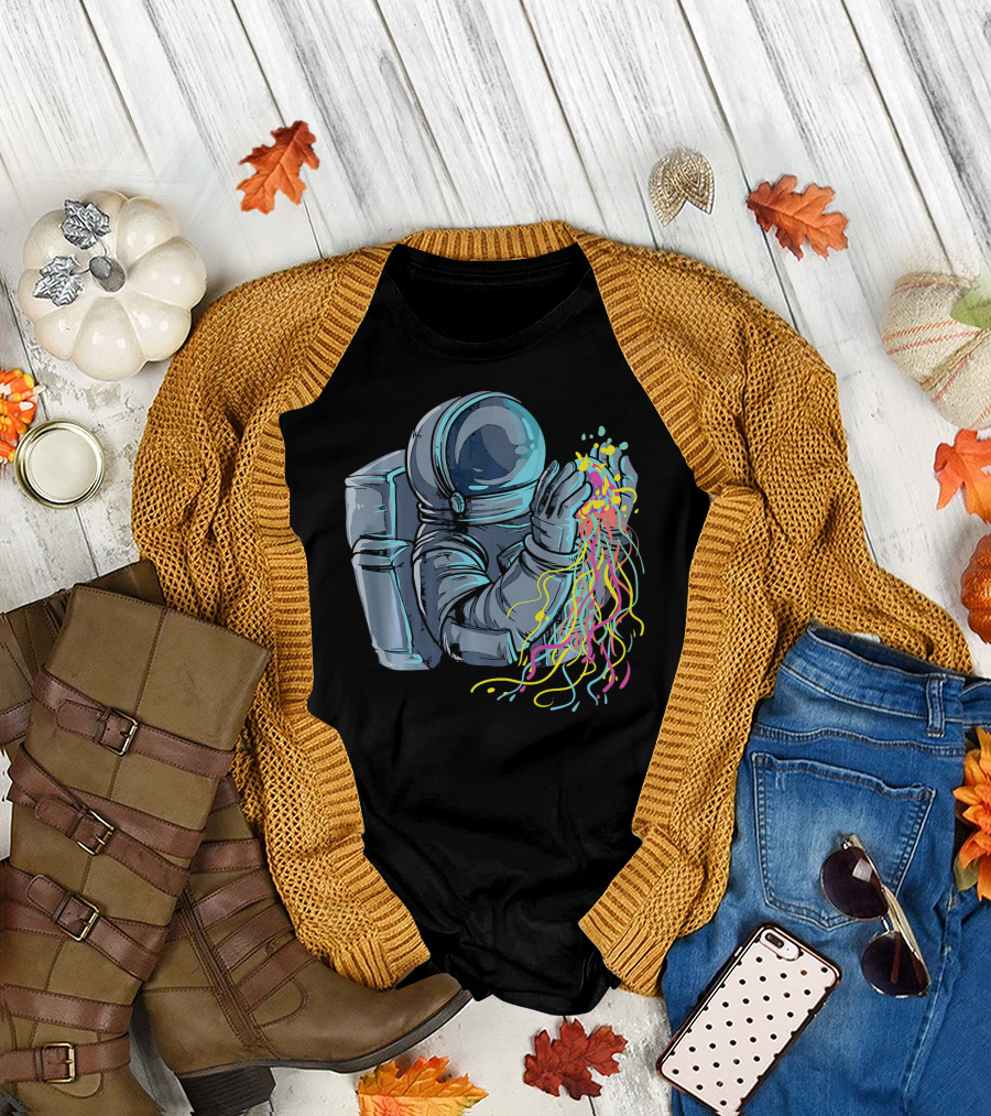 Jellyfish in Space for Every Astronaut with Cosmic Colors T-Shirt