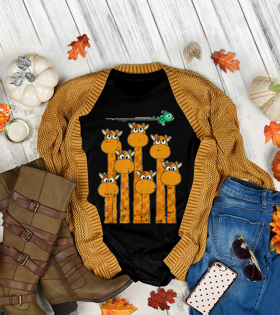 Giraffe Bird Animals Cute Wildlife Safari T-Shirt