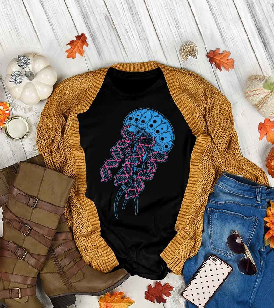 Giant Jellyfish Psychedelic DNA Science Fusion T-Shirt