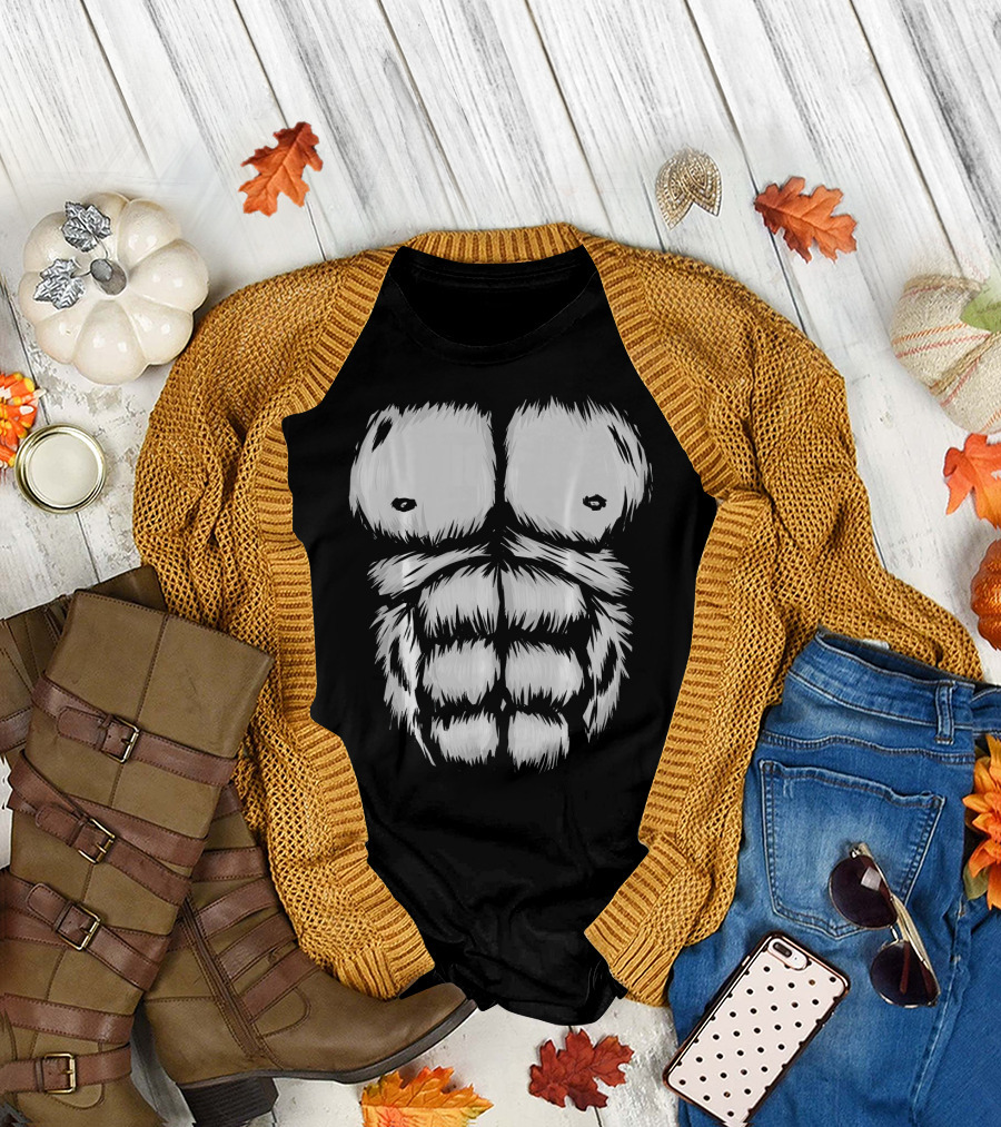 Gorilla Costume Hairy Chest Climbing and Bouldering T-Shirt