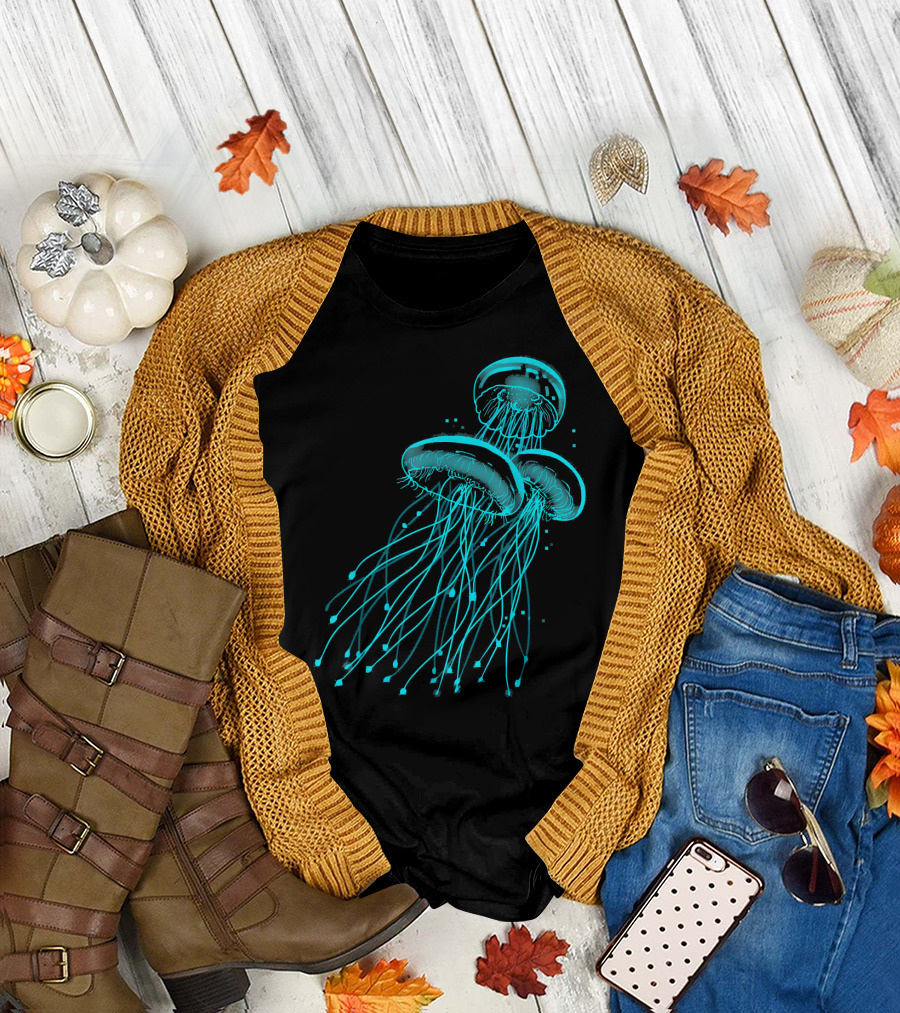 Jellyfish Ocean Glow Neon Sea Drifters T-Shirt