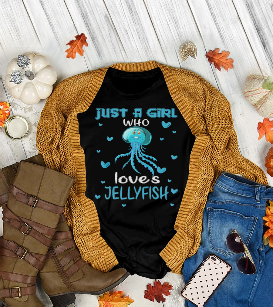 Just A Girl Who Loves Jellyfish Hearts T-Shirt