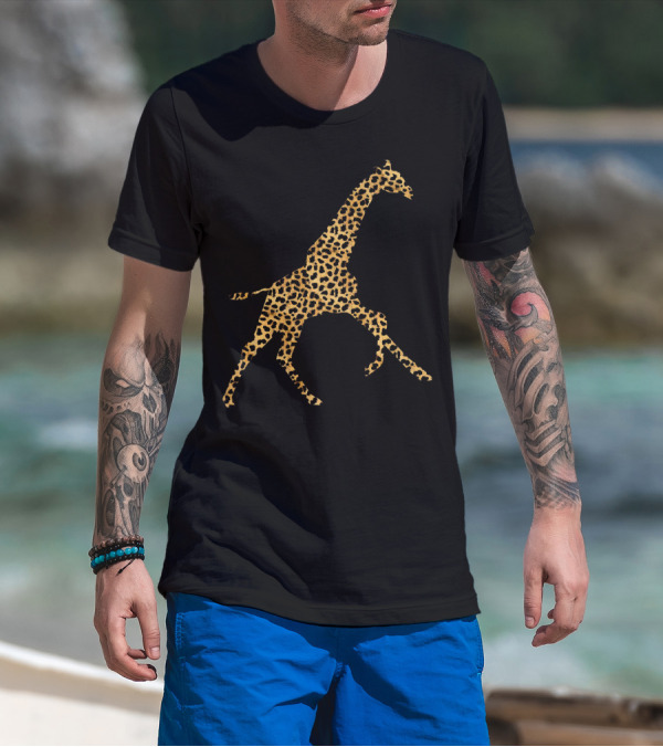 Giraffe Leopard Print Ruminant Okapi Ani T-Shirt