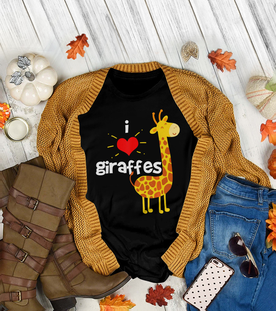 i Heart Giraffes Zoo Safari T-Shirt