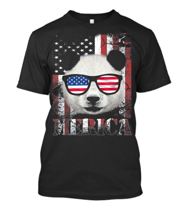 MERICA USA 4th Of July America Panda Flag T-Shirt