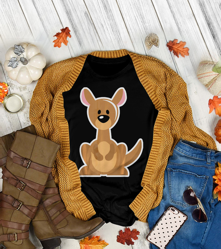 Kangaroo Kangaroo Emoji Sticker Cartoon T-Shirt