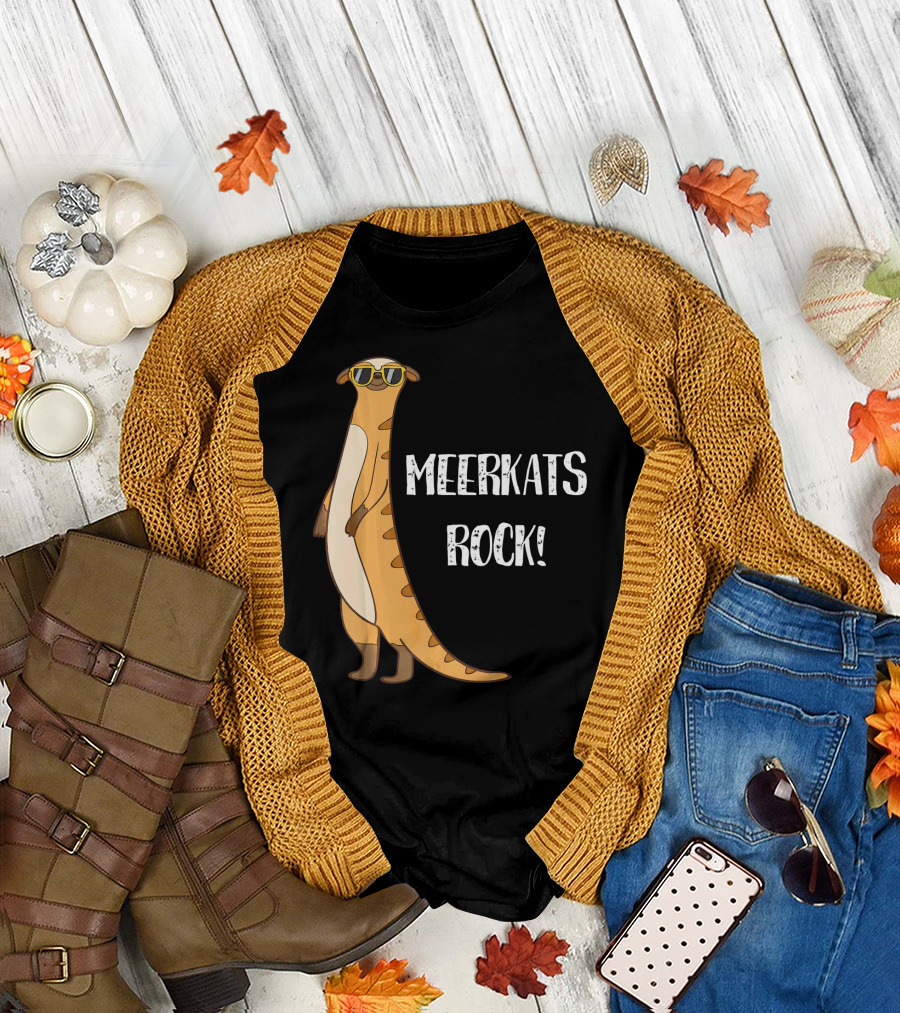 Meerkats Rock Funny Cute Meerkat with Sunglasses T-Shirt