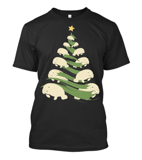 Manatee Christmas Tree With Star T-Shirt