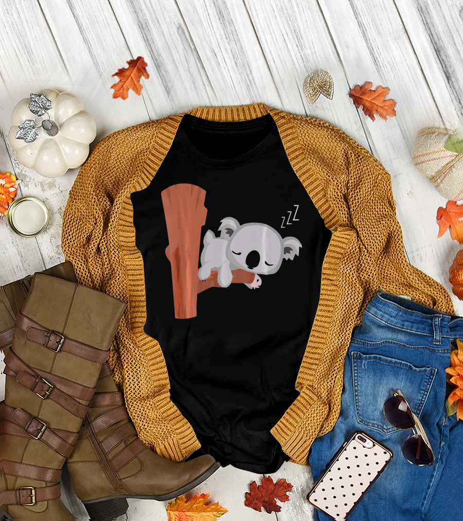 Koala Sleep For Koal Adorable Sleeping Koala on Tree Branch T-Shirt