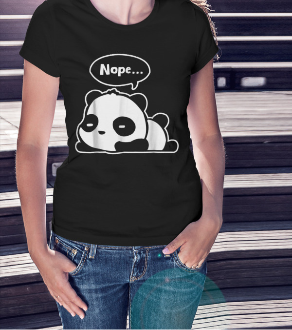 Lazy Panda Nope Speech Bubble Nap Time T-Shirt