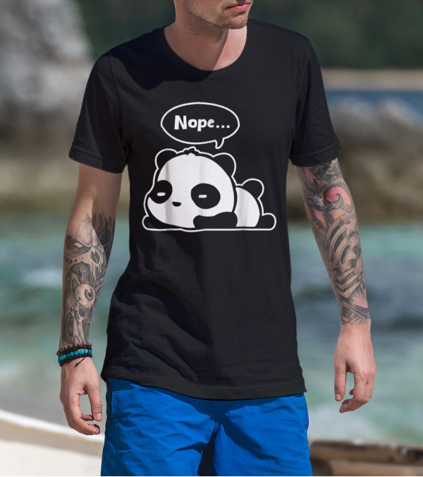 Lazy Panda Nope Speech Bubble Nap Time T-Shirt