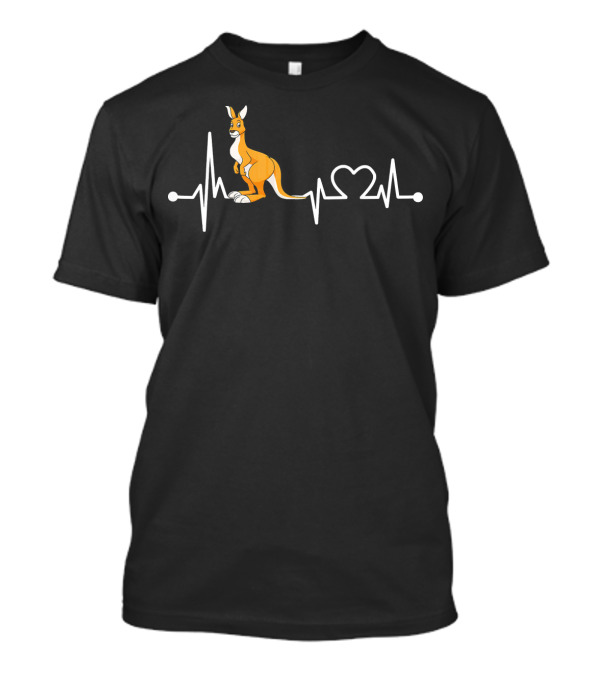 Kangaroo Heartbeat Funny Love Animal Line T-Shirt