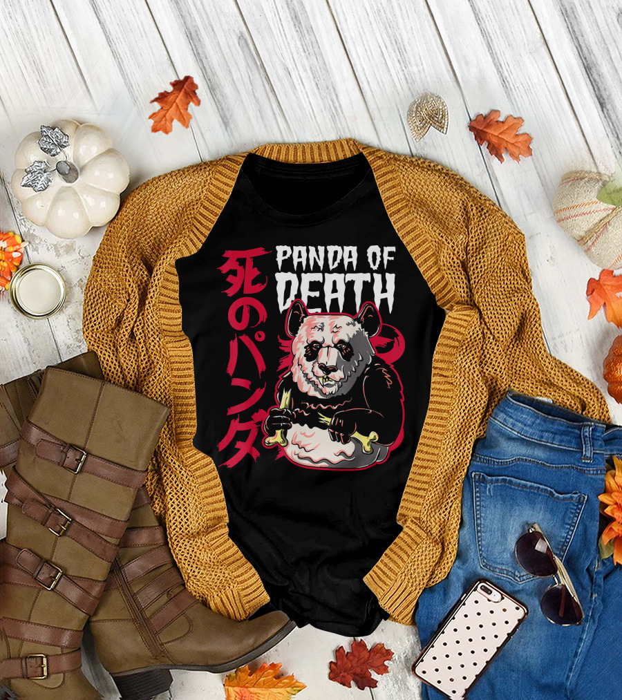 Panda of Death Japanese Text T-Shirt