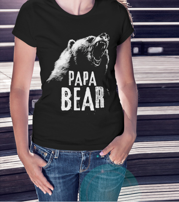 Papa Bear Roaring Best Dad T-Shirt