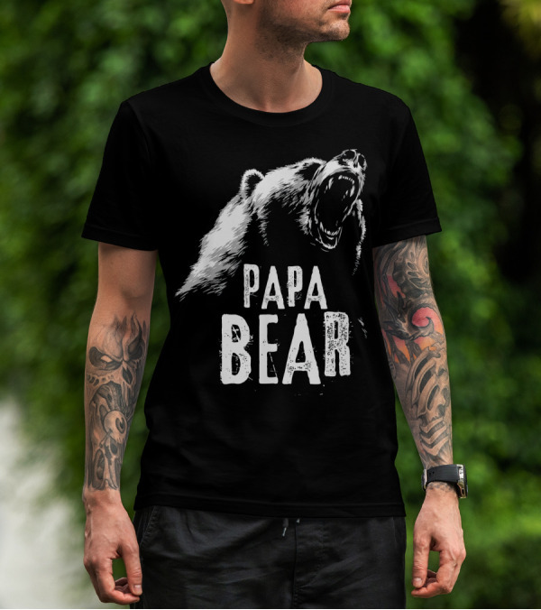 Papa Bear Roaring Best Dad T-Shirt