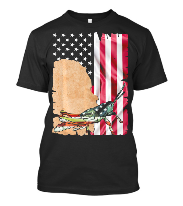 Unique Grasshopper American Flag Stars And Stripes USA T-Shirt