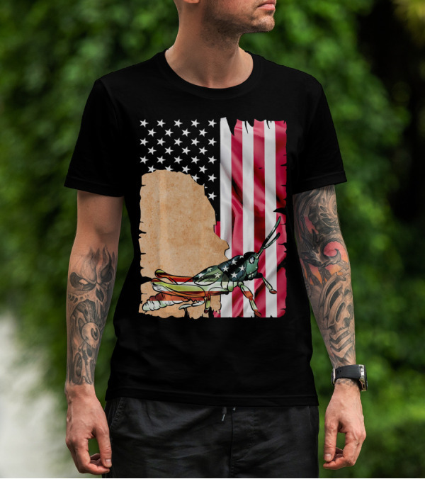 Unique Grasshopper American Flag Stars And Stripes USA T-Shirt