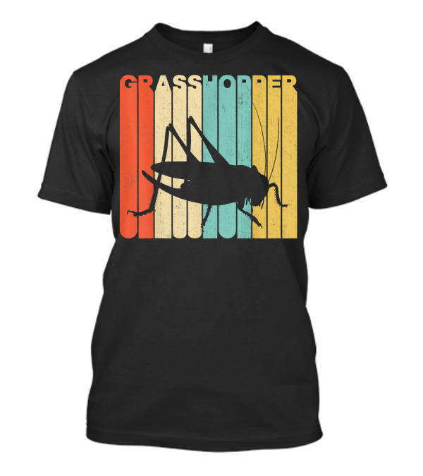 Grasshopper Vintage Retro Silhouette On T-Shirt