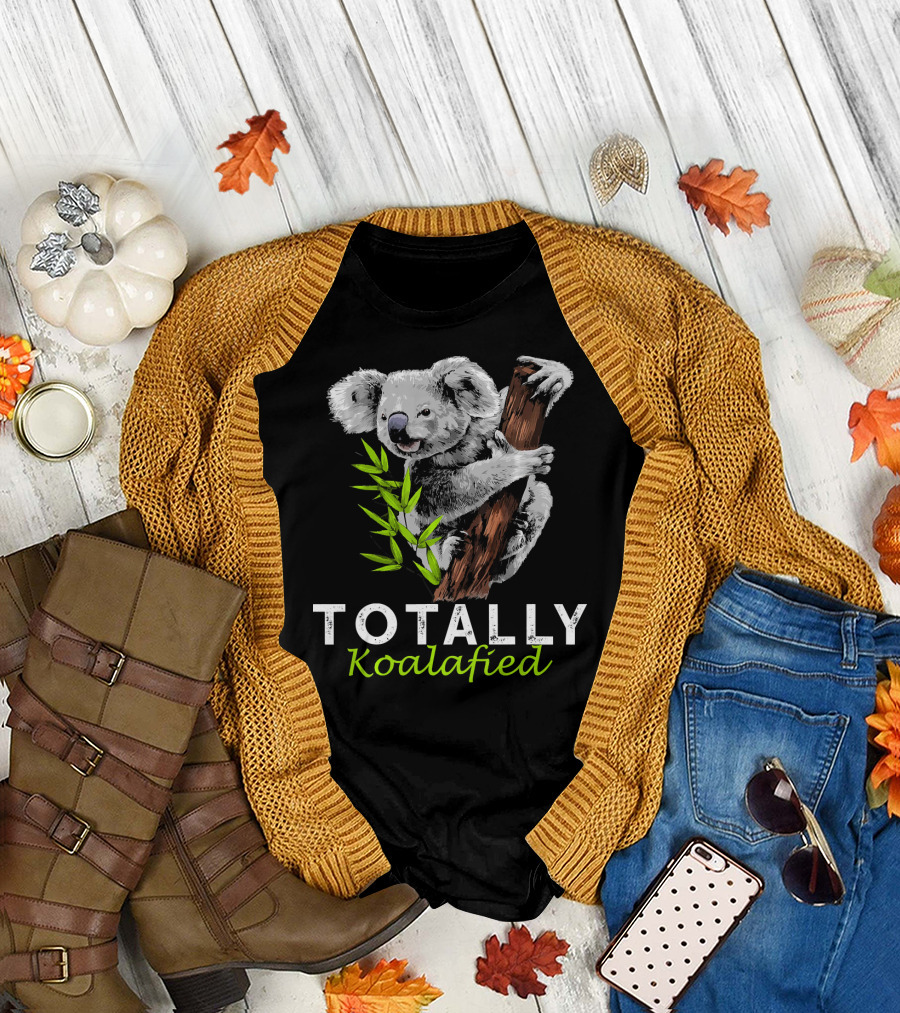 Totally Koalafied Koala Bear with Bamboo Hugging Tree T-Shirt