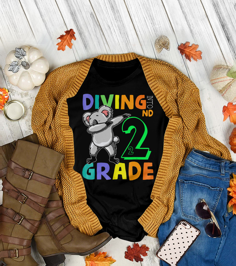 Diving Into 2nd Grade Koala Dabbing T-Shirt
