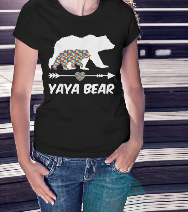 Yaya Bear Autism Awareness Puzzle T-Shirt