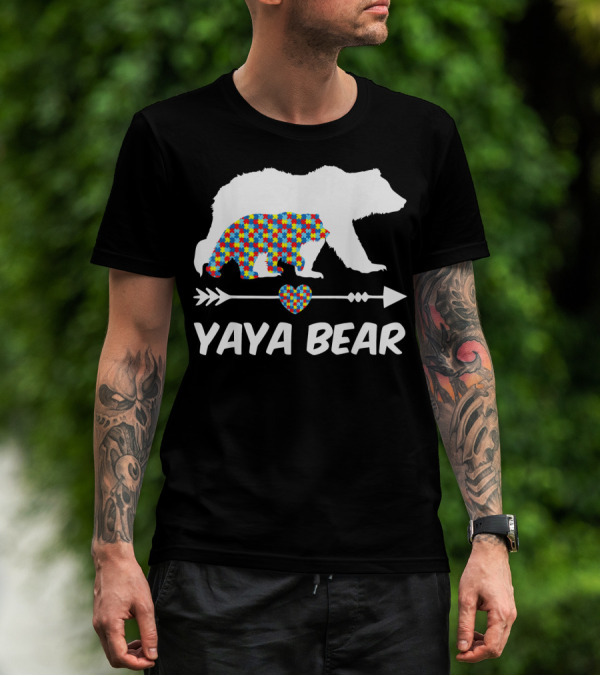 Yaya Bear Autism Awareness Puzzle T-Shirt