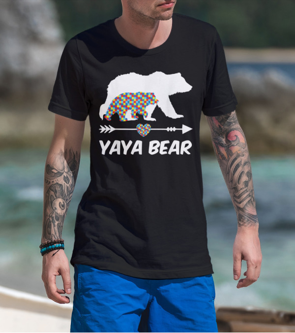 Yaya Bear Autism Awareness Puzzle T-Shirt
