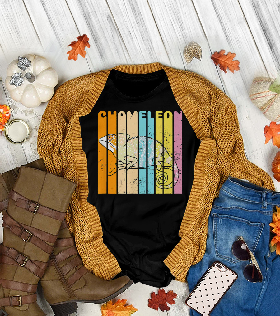 Chameleon Rainbow Stripes Vintage T-Shirt