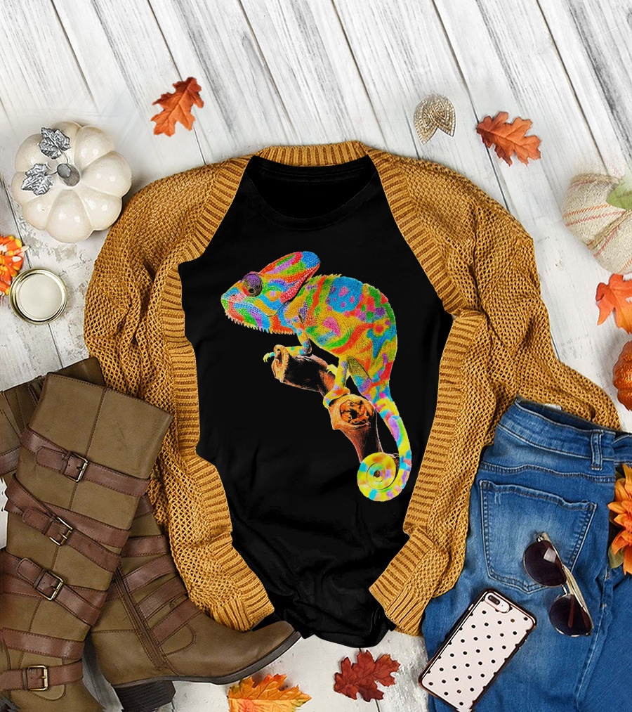 Chameleon Rainbow Colorful Women Men Super T-Shirt