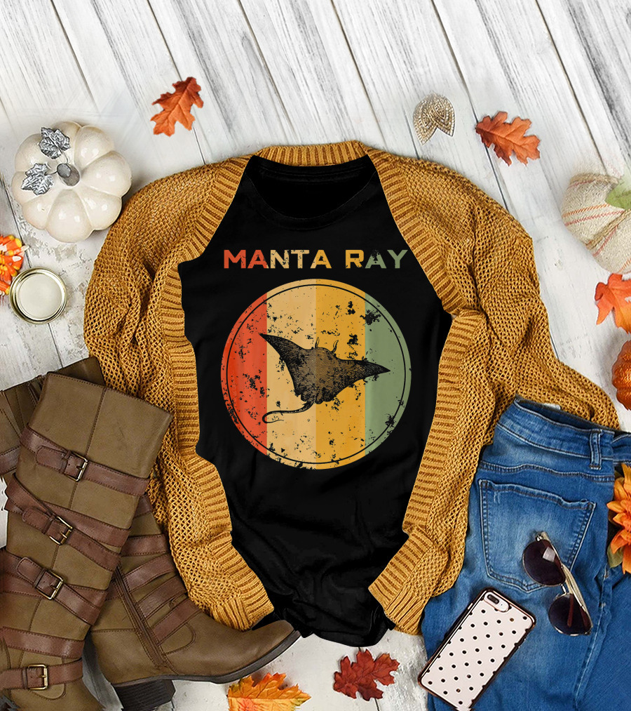 Manta Ray Vintage Circle T-Shirt