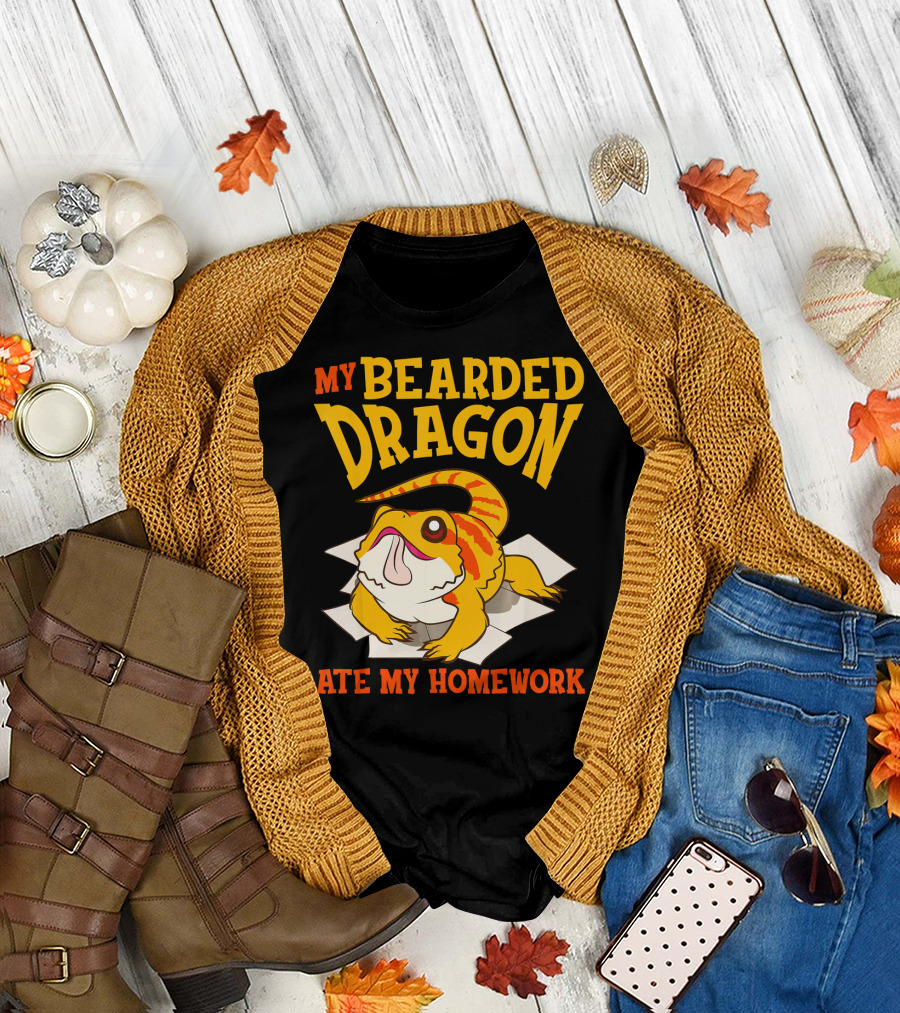 My Bearded Dragon Ate My Homework Cute Beardie Lizard T-Shirt
