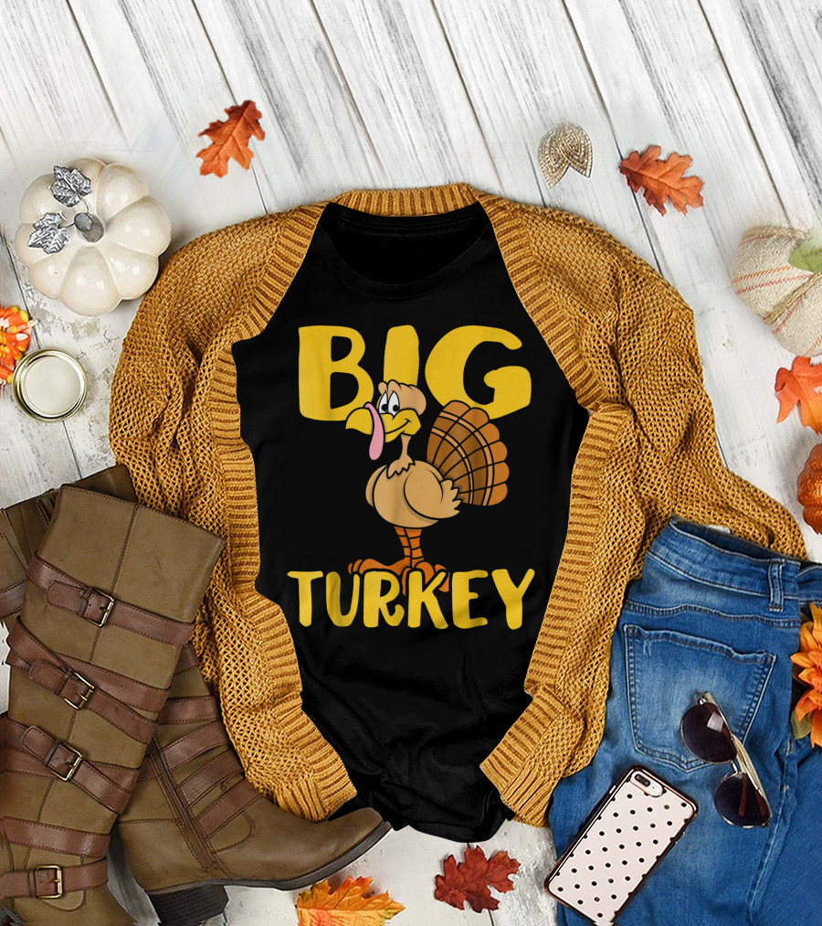 Big Turkey Cute Turkey Family T-Shirt
