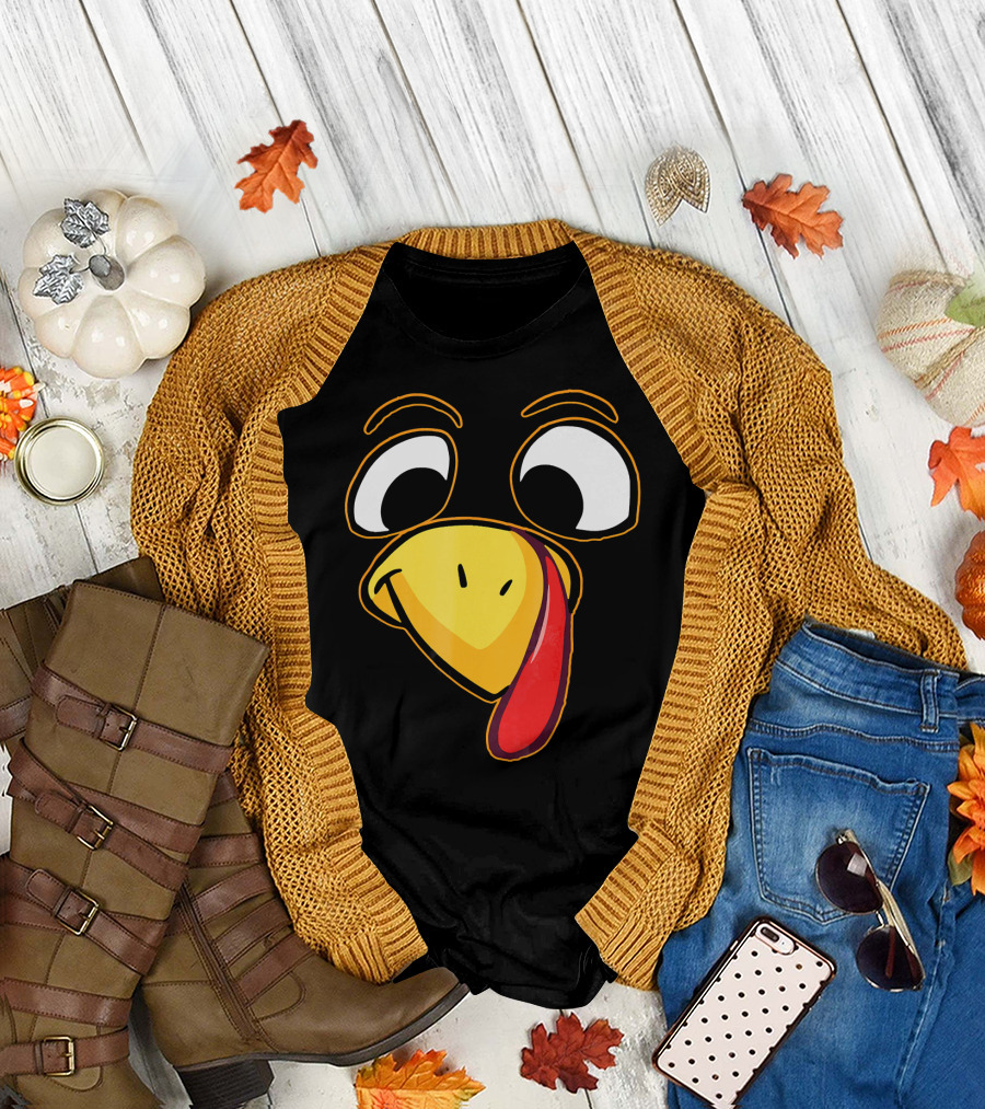 Big Turkey Face Funny Cartoon Expression T-Shirt