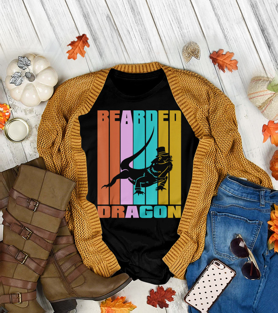 Bearded Dragon Vintage Retro Reptile Liz T-Shirt