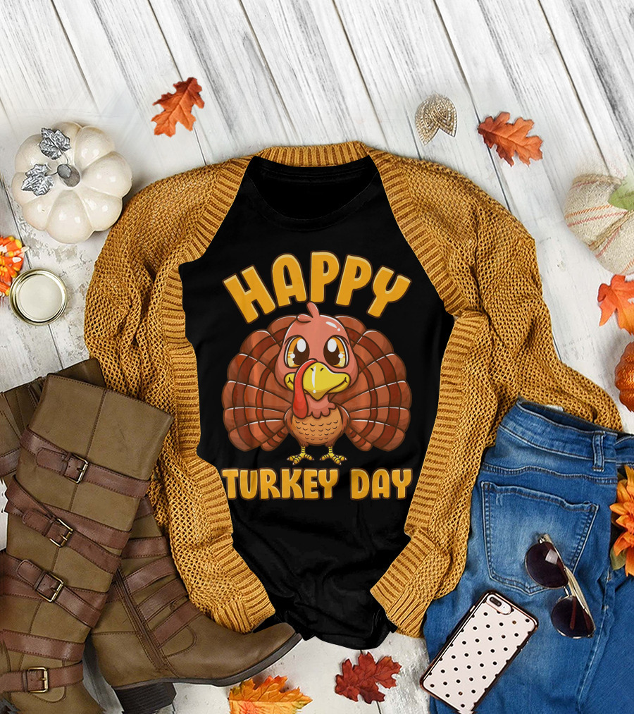 Happy Turkey Day Thanksgiving Gobble Turkey T-Shirt