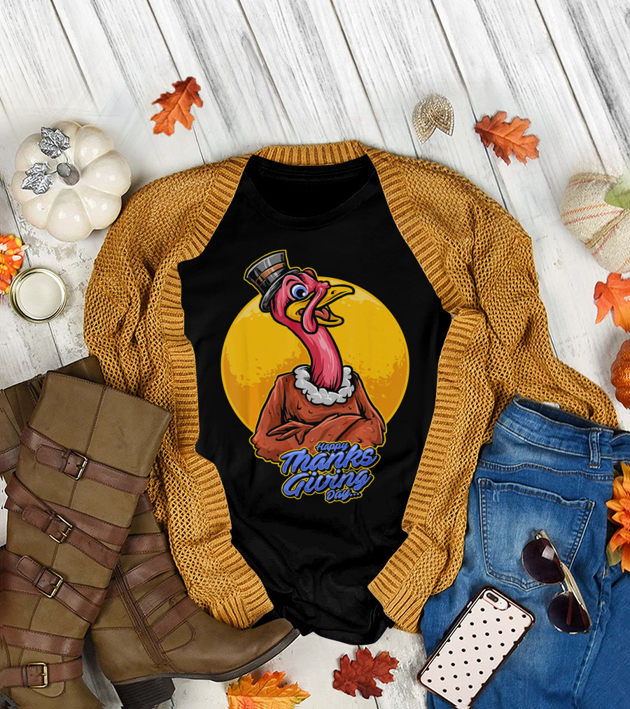 Happy Thanksgiving Day Funny Turkey T-Shirt