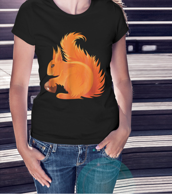 Eurasian Red Squirrel Holding Nut T-Shirt